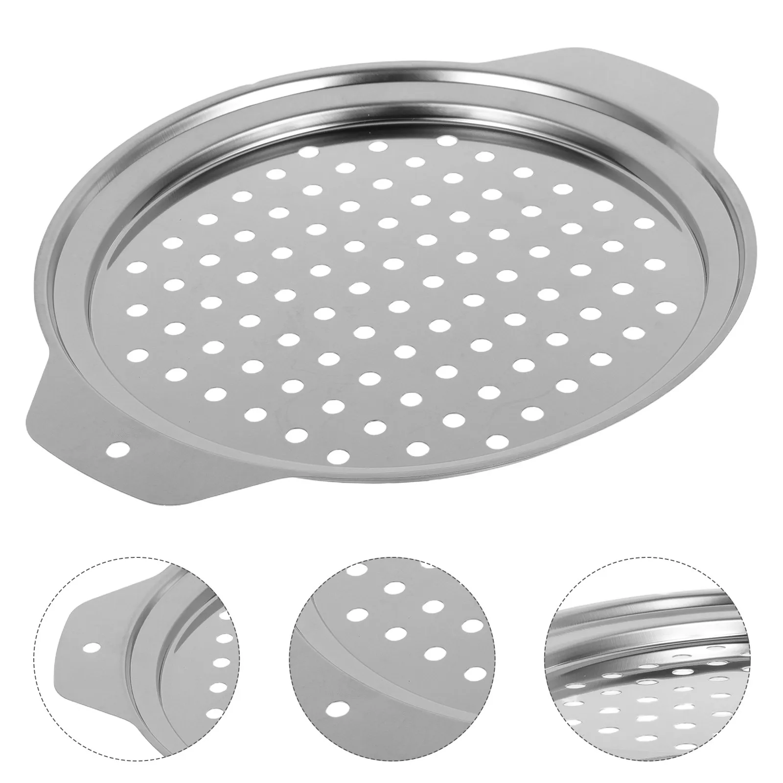 Stainless Steel Spaetzle Noodle Maker Dual Handle Heat Insulated Steaming Rack Spaetzle Pan Strainer Dumpling Steamer Spaghetti