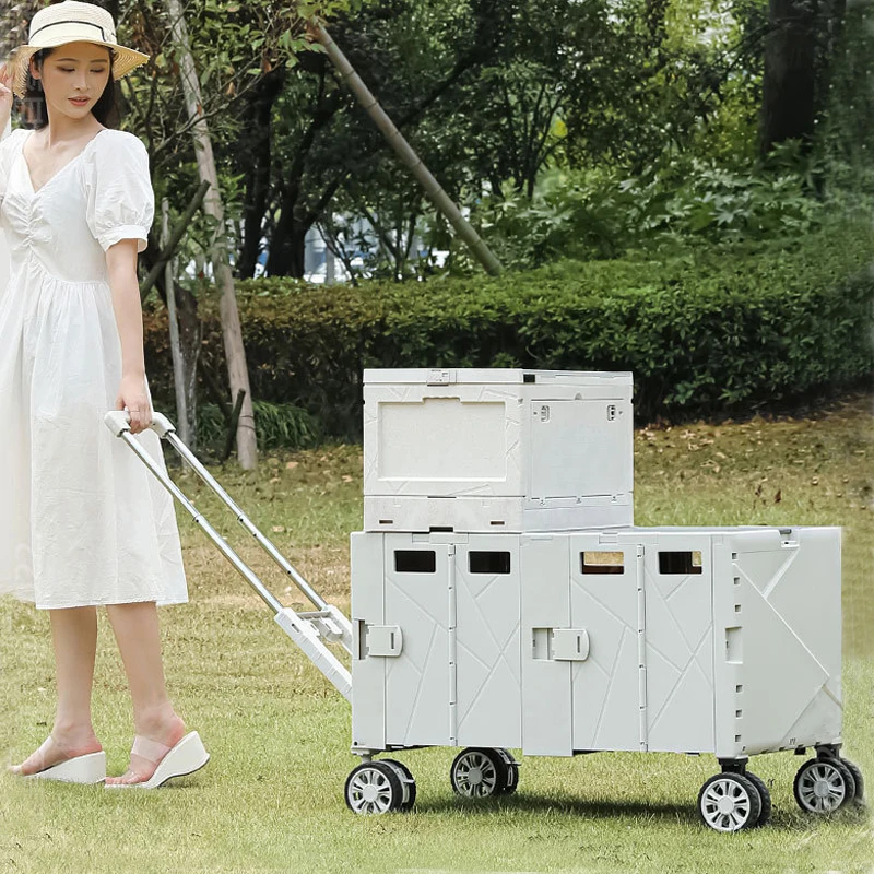 

Fashion Smart Luggage Portable Foldable Supermarket Hand Folding Shopping Trolleys Seat Foldable Hand