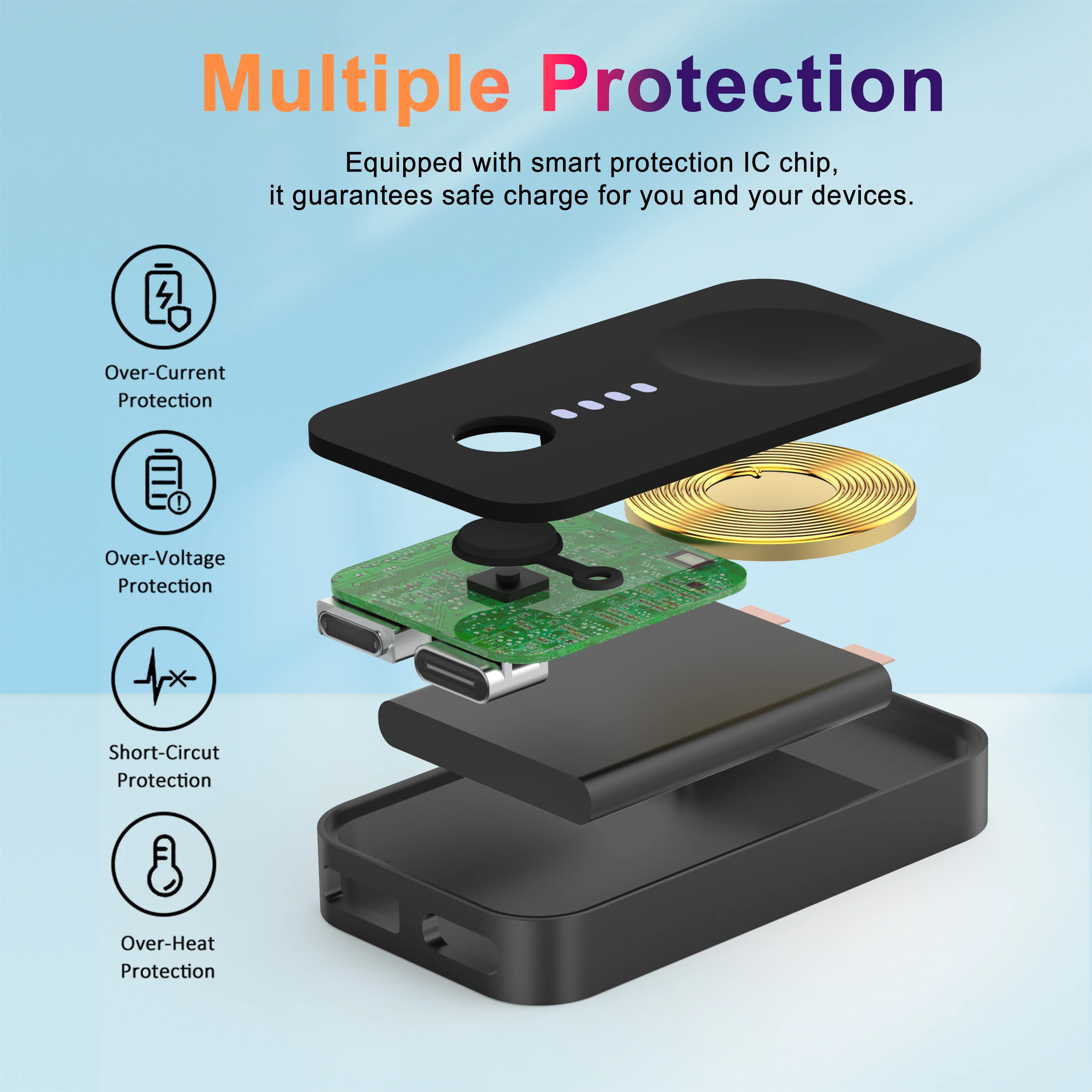 애플 워치용 무선 마그네틱 보조배터리, 아이워치 시리즈용 미니 충전기, 울트라 휴대용 충전 배터리 보조베터리, 1200mAh