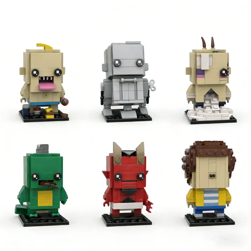 

829pcs MOC Garbage Pail BricKidz 6 Pack 3 Brickheadz Model Building Blocks Festival Gifts Construction Toy Education Idea