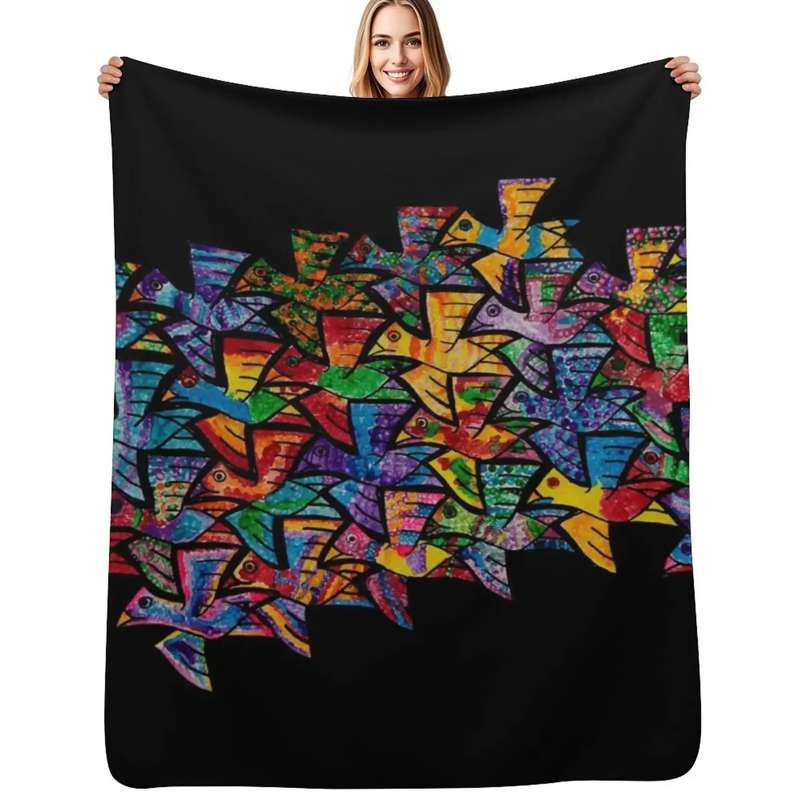 

HHPS Art Show, Class 1W, Paint: Together We Fly Throw Blanket warm winter Comforter Soft Plaid Blanket