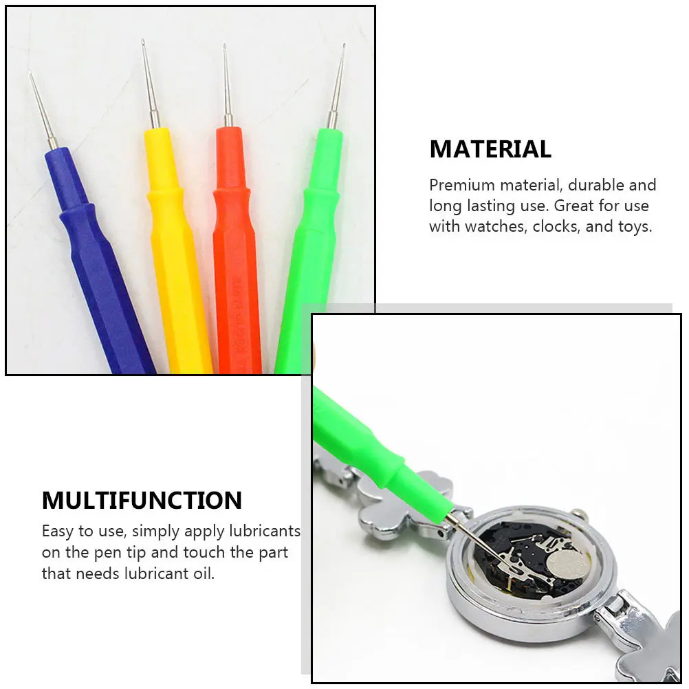 

2Pcs Mini Lubricant Oil Pen Professional Watch Clock Repair Tool Extended Lifespan Reduced Friction for Small