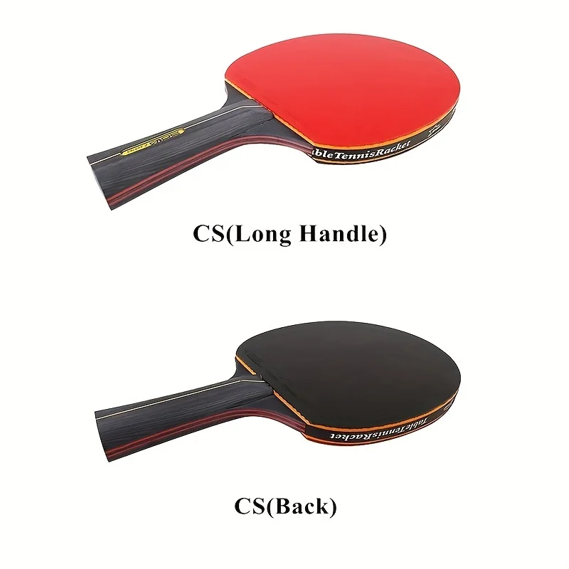 2Pcs Professional Table Tennis Rackets, 6 Star Table Tennis Racket, Double Sided Rubber Paddle With Bag