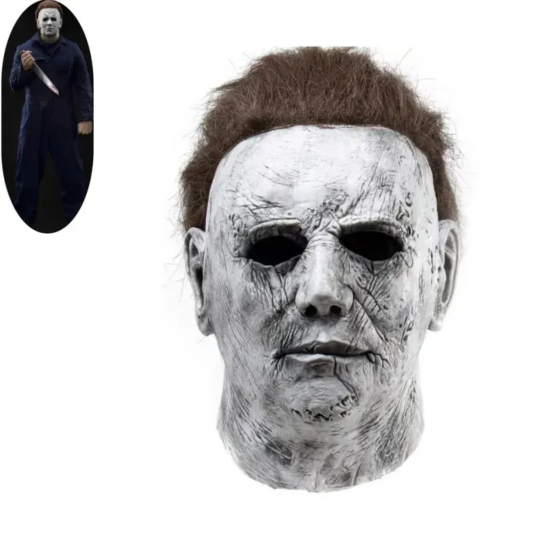 Kostium Halloween Michael Myers Zabójca Cosplay Horror Krwawy Demon Niebieski Kombinezon Maska Rekwizyt Męski Damski Strój Świąteczny
