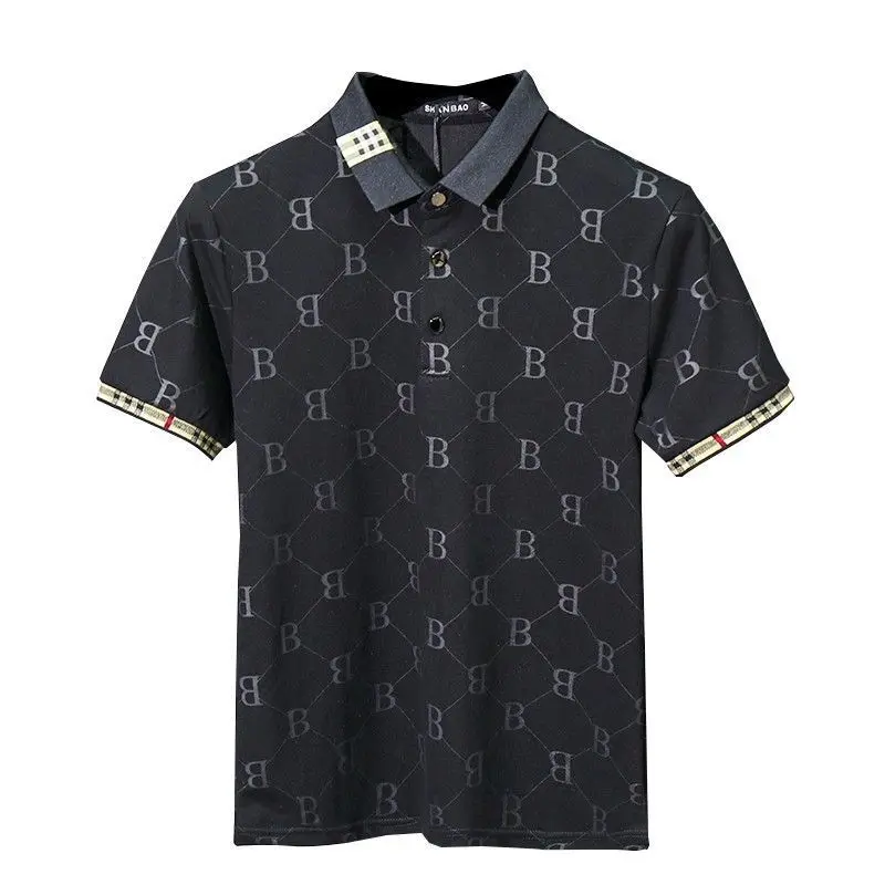 Camisa polo masculina de manga curta com lapela, camiseta na moda verão, versão coreana, tendência emagrecedora, versátil, novo, 2023