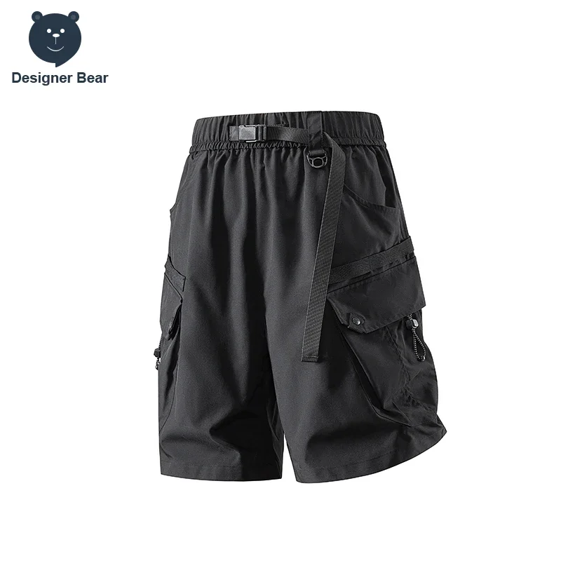 Summer Thin Men's Baggy  Cargo Shorts Outdoor Hiking Multi-pocketShorts Sports Drawstring Casual Knee Length Pants Bermuda Man