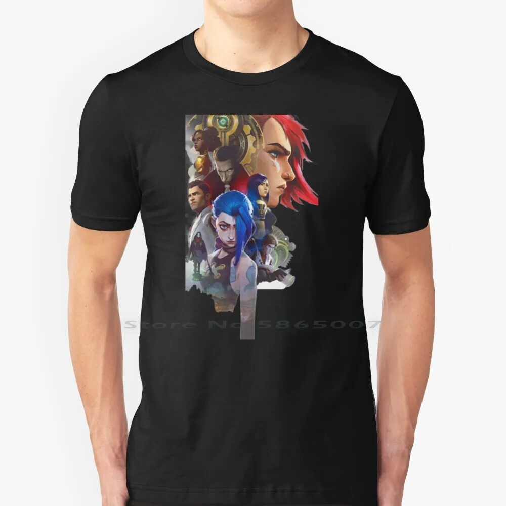 Jinx Arcane 100% Cotton T Shirt Arcane Jinx Caitlyn Arcane Arcane Jayce Arcane Vi Arcane Silco Riot Arcane Saw Ekko Arcane