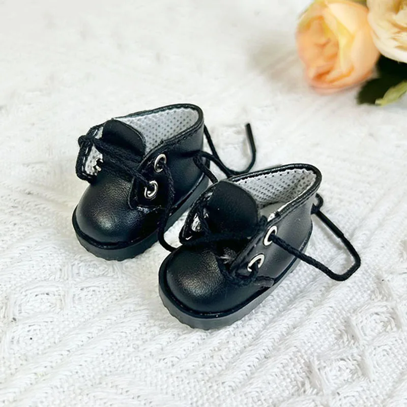 17cm blind box labubu Doll Shoes Cute Toy Shoes DIY Shiny Lace-up leather Shoes Kid Toy Fashion Cotton Doll  Accessories No Toys