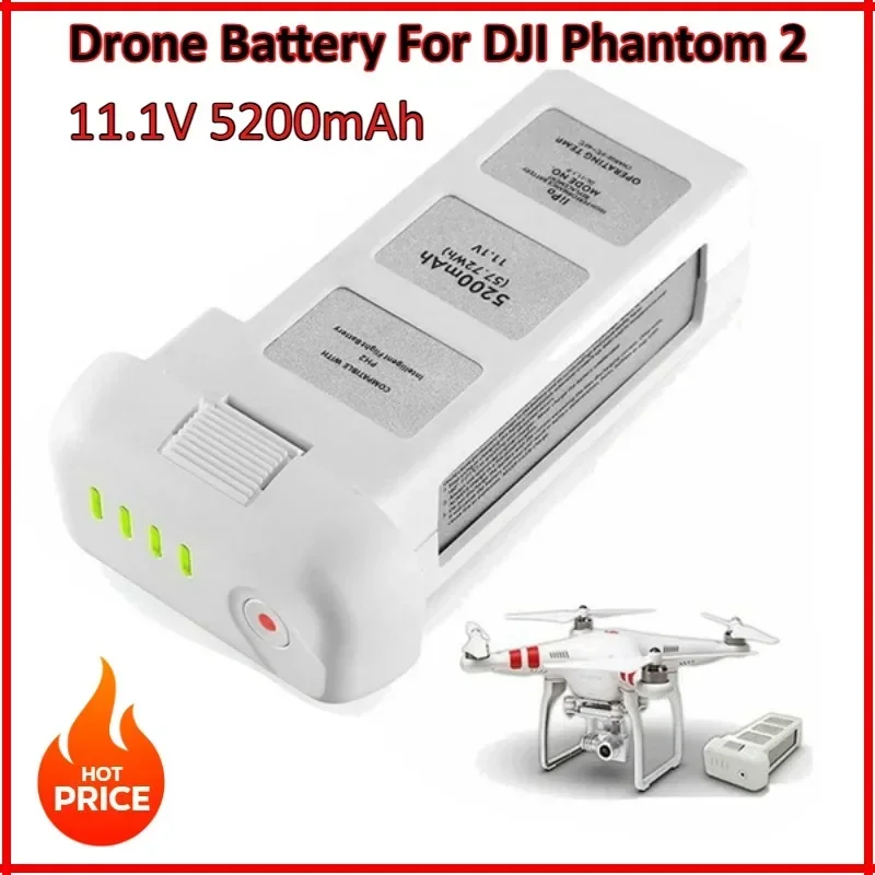 

11.1V 5200mAh Drone Battery For DJI Phantom 2 Li-polymer Battery High Capacity Spare Battery Aircraft Batteries