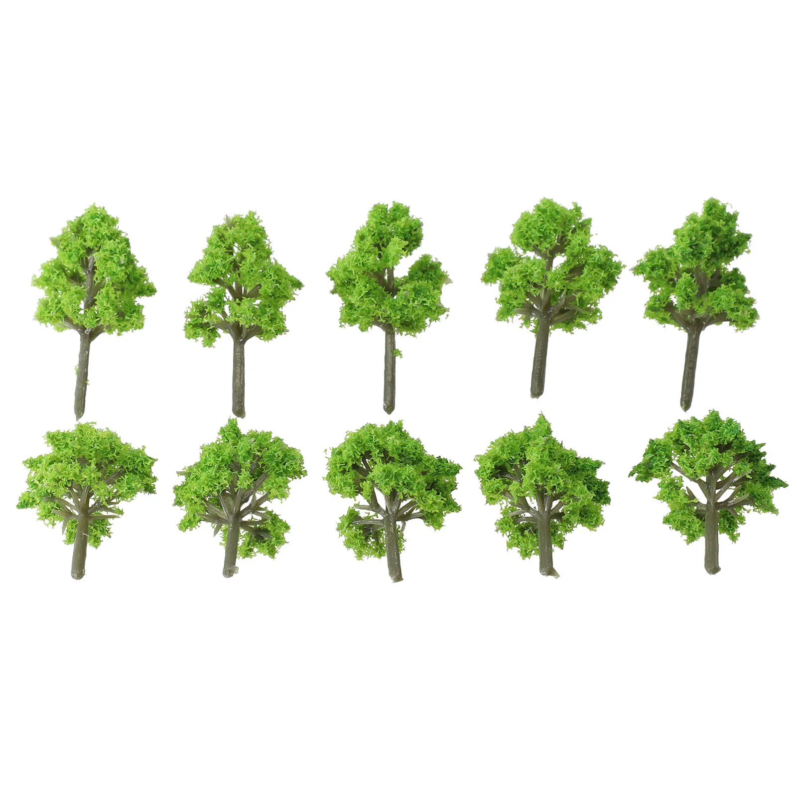 Scènemodel Bomen Decoratie Diorama Display Groen Landschap Layout Mini Plastic Rekwisieten Spoorweg Hars 10st