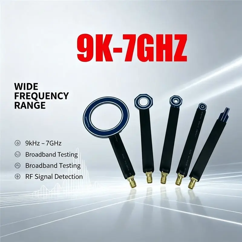 [LXYA68Z!] EMC EMI Near-Field Probe Set- Half Shield Design, Frequency 9K-7GHZ, Male Thread, 5Pcs Kit Included