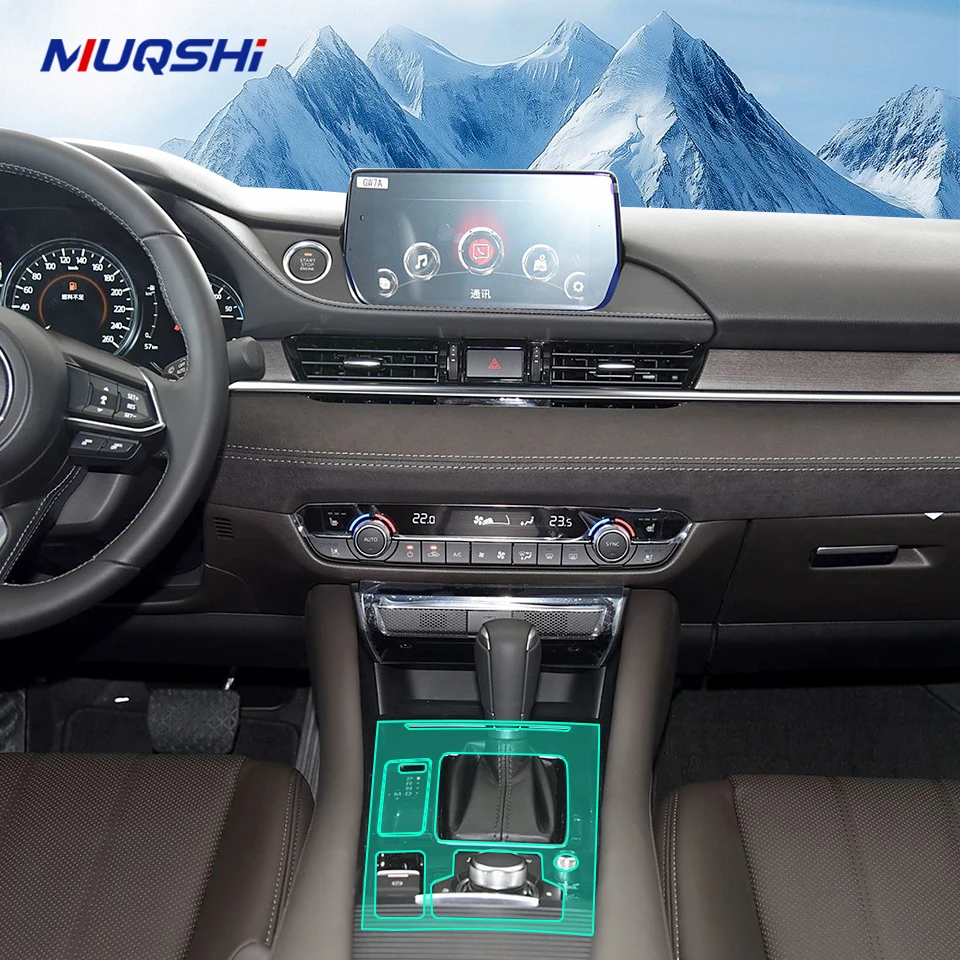 

Защитная пленка для салона автомобиля для Mazda 6 Atenza 2020-2024, ТПУ, наклейка против царапин, украшение на панель шестерни, прозрачный матовый