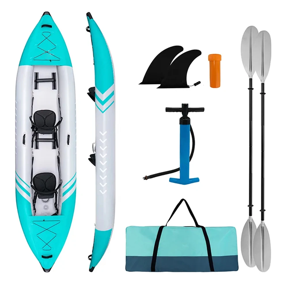 Portable Foldable Drop Stitch Inflatable Kayak Fishing Boat 2 Seater 2 Person Rowing Canoe Kayak for Sale