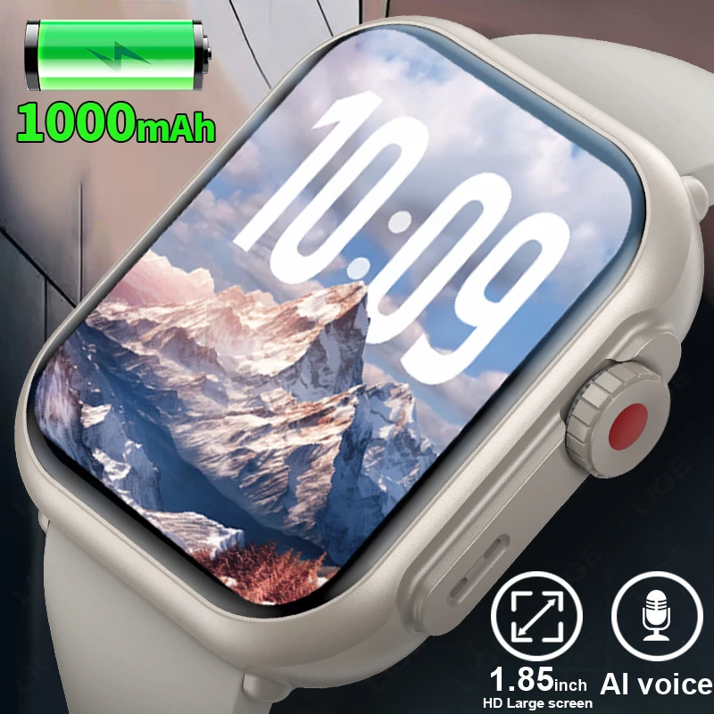 

LIGE New 1000mAh Big Battery Smart Watch Full Touch Bluetooth Call Men's Watches 100+ Sports Mode Heart Rate Monitor Smartwatch