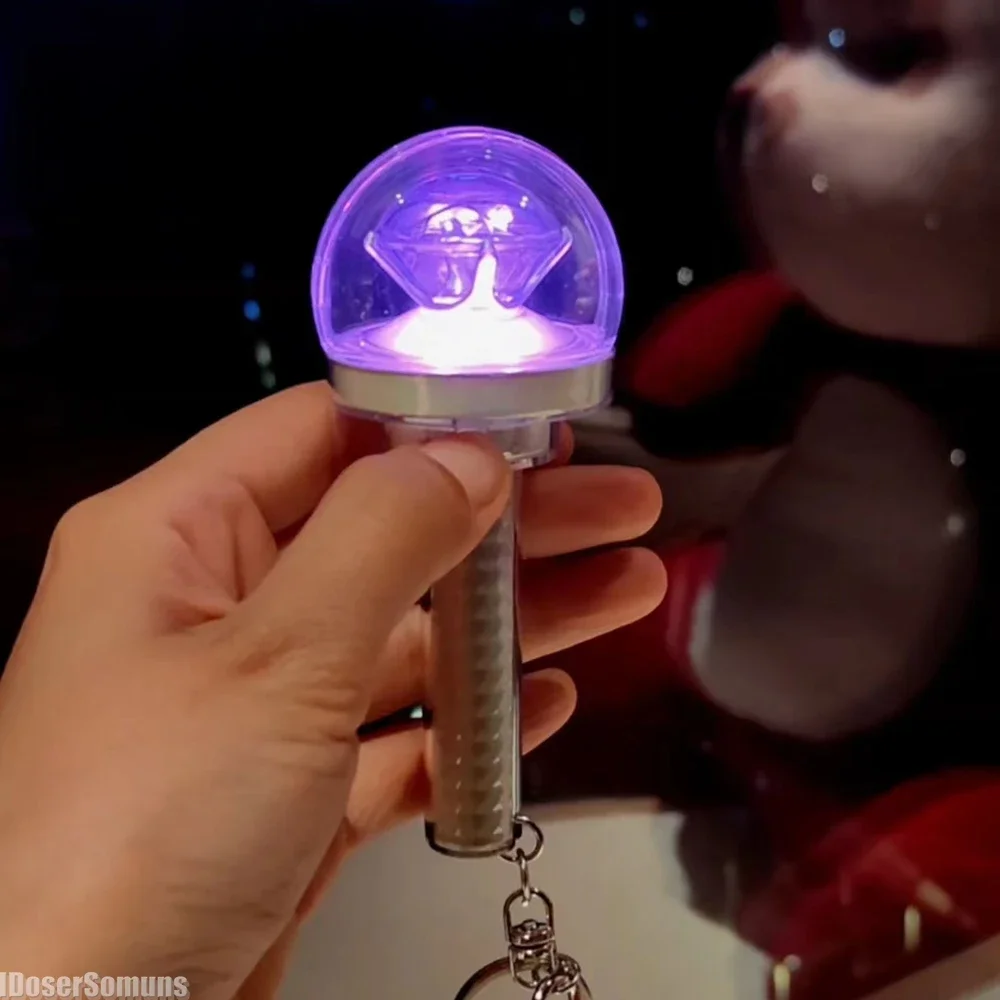 Kpop Idol Mini Lightstick Key Ring Glow Stick Keychains for Carat Gift Mini Bag Decorative Pendant Creative Luminous Key Chain