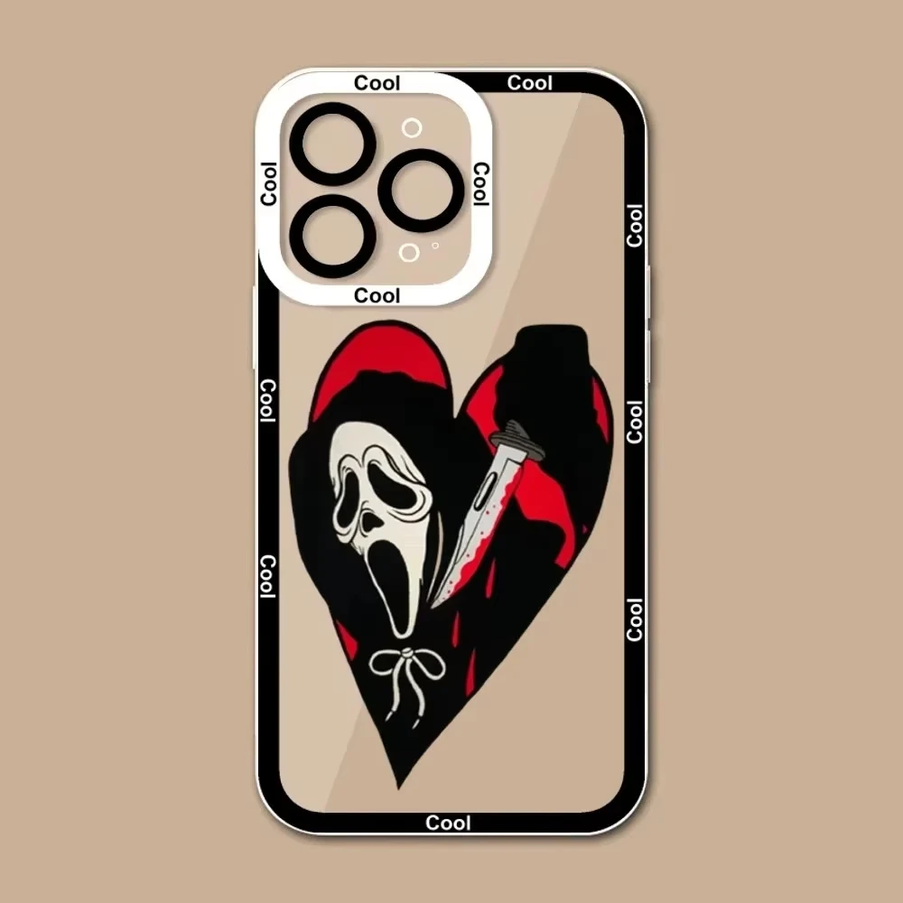 Ghostface Scream Phone Case For iPhone 16 15 14 13 12 11 Pro Max XS X XR 7 8 SE Funda
