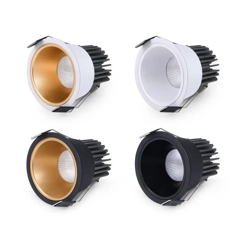 

Dimmable Recessed Anti-Glare LED Ceiling Spot Lights, COB Downlights, Indoor Background Lamps, Spot Lights, 9W, 12W, 15W, AC85 ~