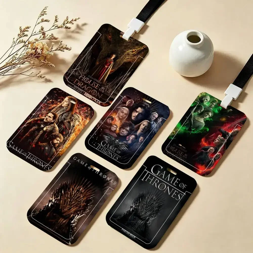 Game of T-ThroneS W-Western D-Dragon Movie   Card Holder Neck Strap Pendant Door Badge Holder Lanyards Keychain Work Credential