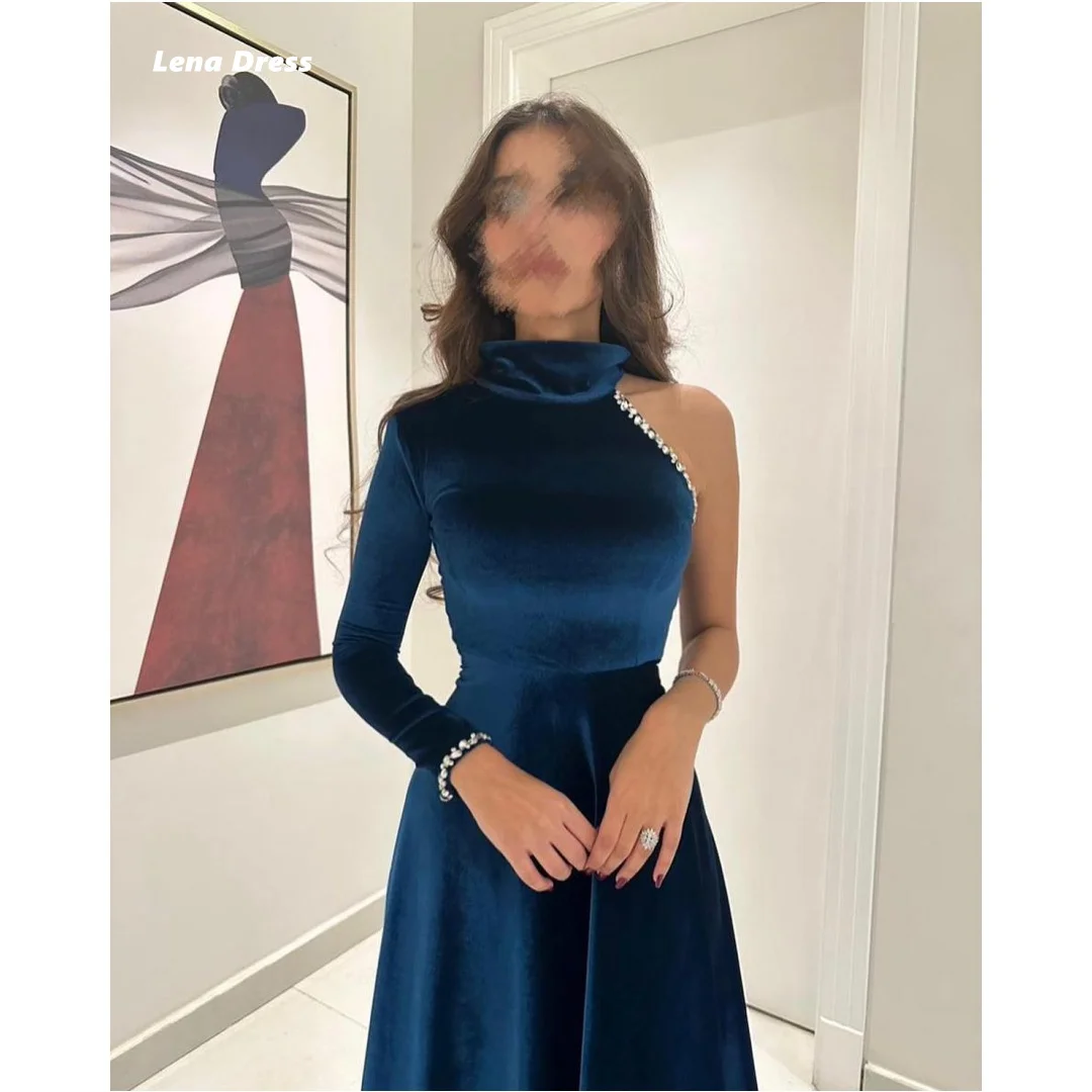 Lena Velvet Women's Prom Dress Luxury Women Evening Dress Gala Dresses Elegant Evening Party Dresses Woman 2025 One Shoulder
