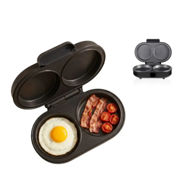 R245 Small Electric Breakfast Grill, Household Light Food Machine, Can Make Hamburgers, Steaks, Omelettes, Waffles