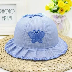 Fashion Top Selling Summer Style for Girls Baby Cotton Caps Infant Sun Hats Cotton Baby Hats Baby Butterfly Hats DIY
