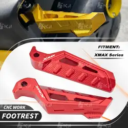Para Yamaha XMAX 400/300/250/125 Reposapiés trasero de pasajero de motocicleta CNC, clavijas de pie traseras, piezas de accesorios de Pedal