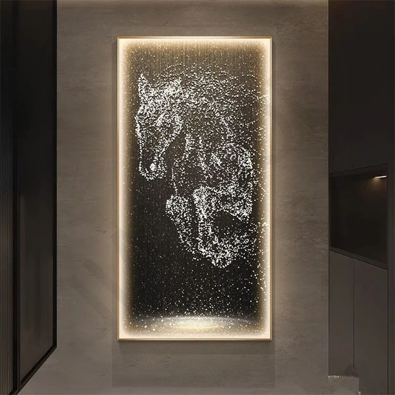 New Led Crystal Porcelain Wall Lamp For Indoor Decoration Living Room Corridor Restaurant Horse Home Decoration Wall Lamp