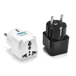 Adaptador de enchufe KR multifunción Universal AU UK US a EU, enchufe eléctrico tipo E/F, enchufe de Francia y España, adaptador de viaje, toma de CA