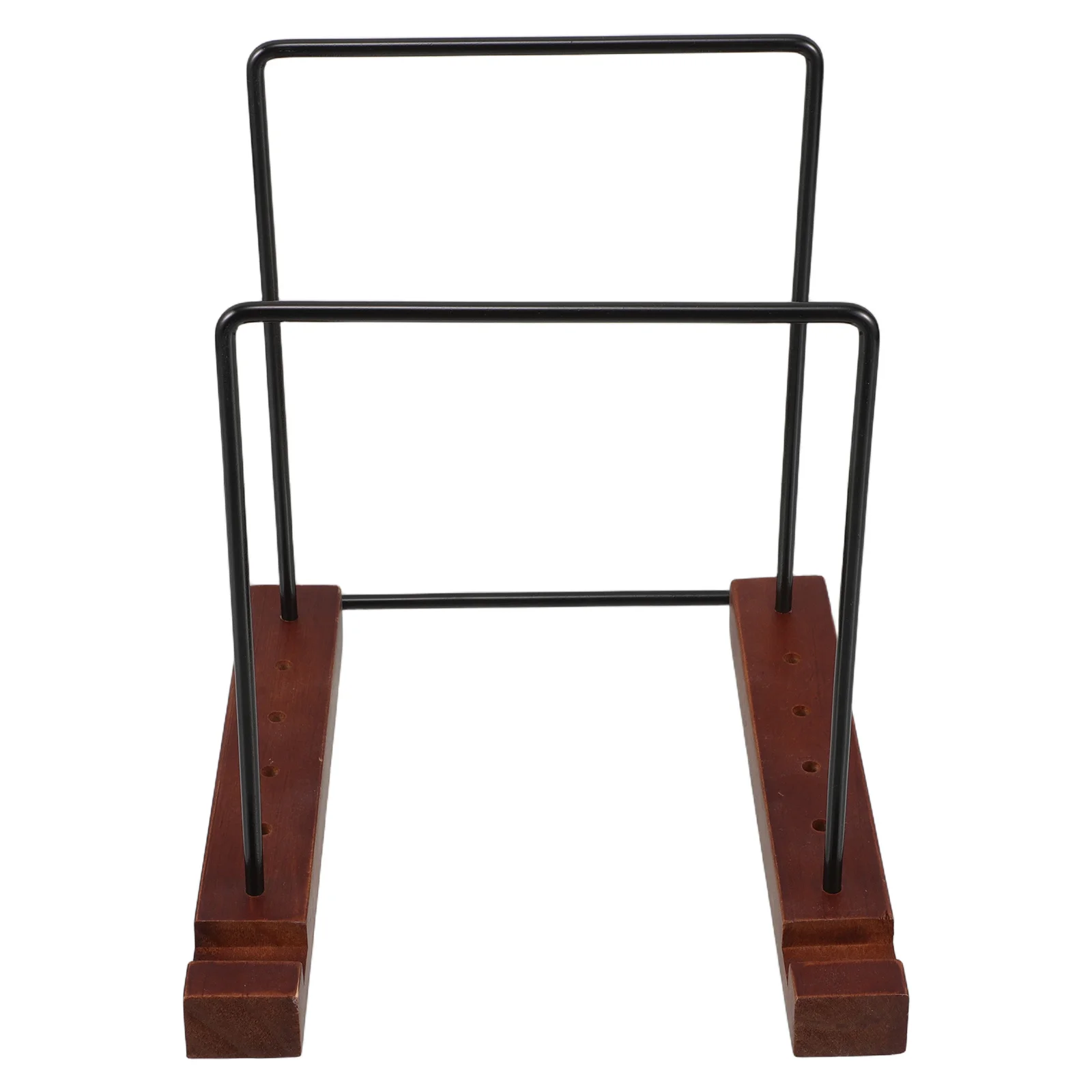 

Black Vinyl Record Rack Desktop Storage Wood Iron Vinyl Organizer Record Display Shelf for Cds Magazines Home Album Stand