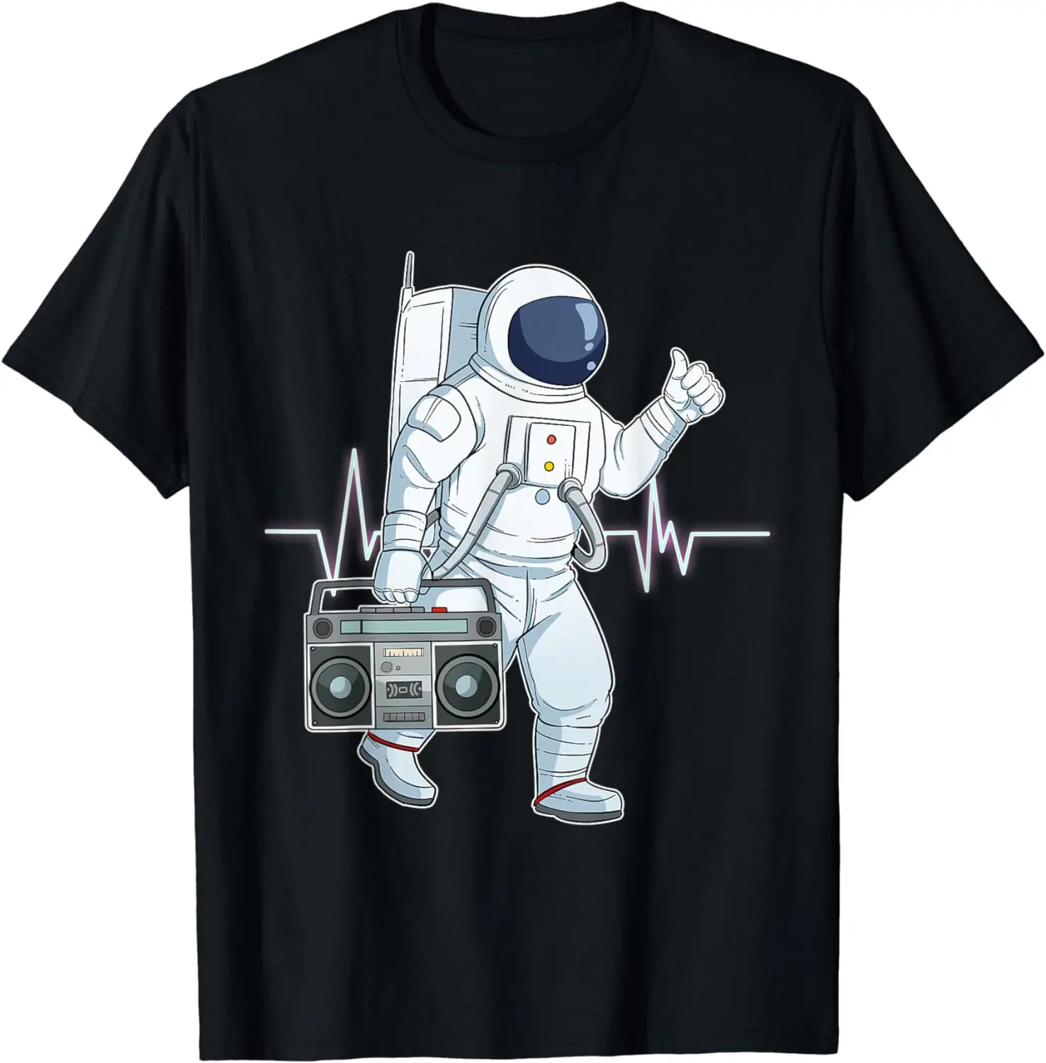 2024 New Fun Retro Astronaut T-shirt Space Stereo Graphic Shirt Hip Hop