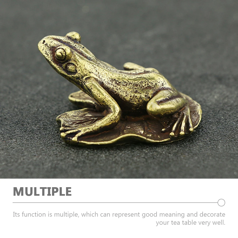 

Brass Pet Tea Tabletop Adornment Pet Frog Tea Set Small Copper Frog Ornament For Home Office Tabletop Vintage Craft Gift