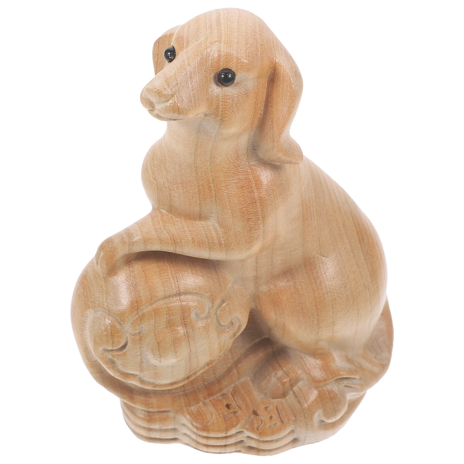

Wooden Carved Dog Statue Wood Puppy Figure Small Wooden Ornament Home Decor Wood Craft Decoration Dog Statue