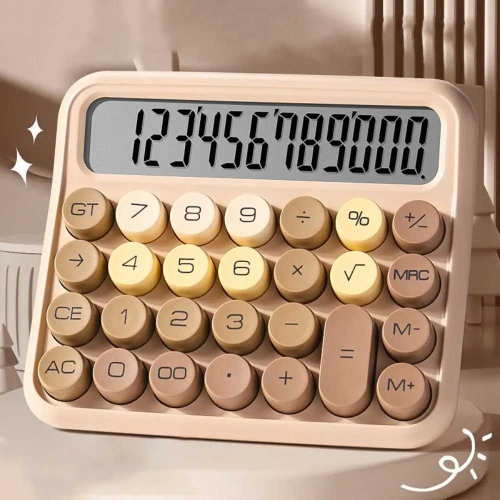 

Mechanical Buttons Retro Typewriter Calculator Stationery Easy To Use Vintage Gradient Color Calculator Colorful 12 Digit