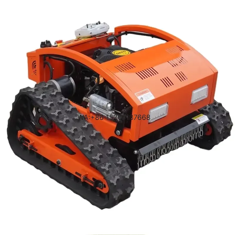 Wmwmnu Remote Control Crawler Mower High Traction Track Trimmer for Steep Mountain Slopes and Orchard Weeding