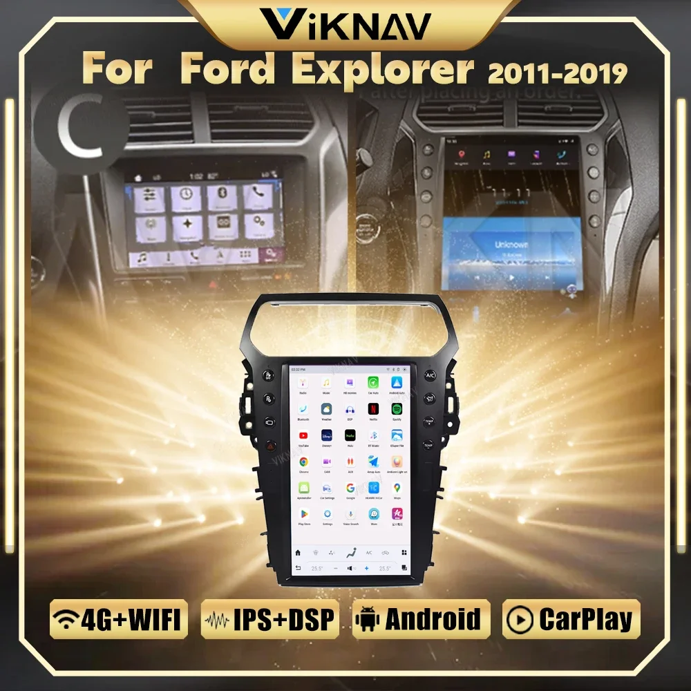 14.4 Inch Android 13 Car Radio For Ford Explorer 2011-2018 2019  Auto Stereo GPS Navigation Carplay Multimedia player Head Unit