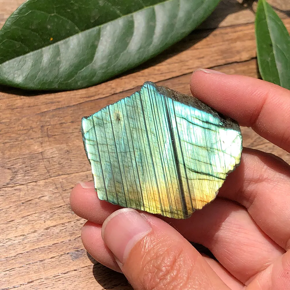 Labradorite Slab Slice Natural Raw Crystals Stones Flashy Quartz Crystal Gemstone Minerals DIY Home Decoration Room Decor Gift view 3