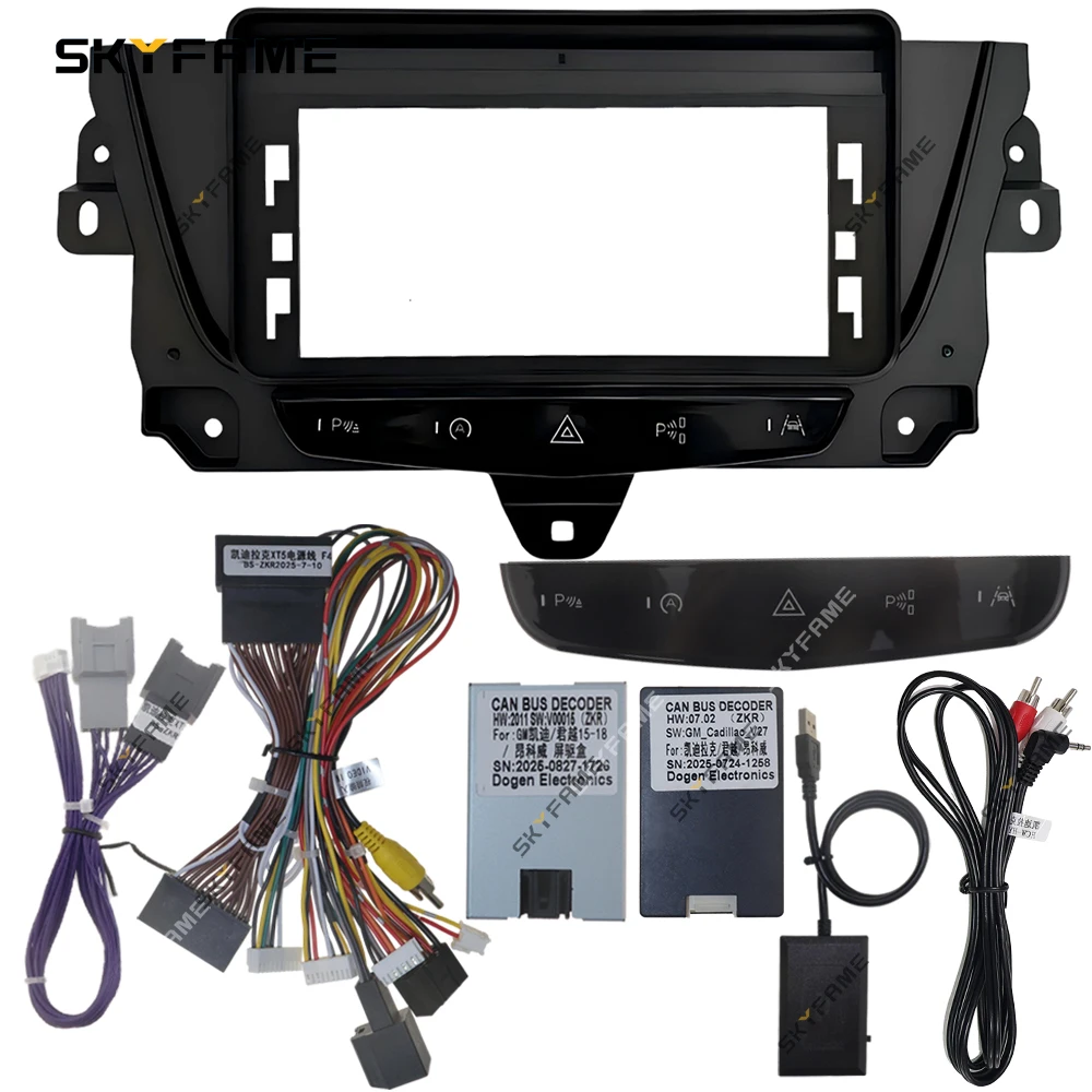 SKYFAME 12.3 Inch Car Frame Fascia Adapter Canbus Box Decoder Android Radio Dash Fitting Panel Kit For Cadillac XT5 XT6