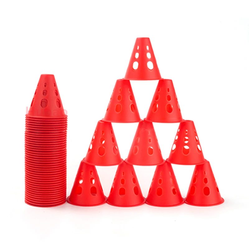 Sports Marker Pile 1/10Pcs Hollow Windproof Roller Skating Pile Skate Marking Training Road Cone Skating Post Soccer Rugby