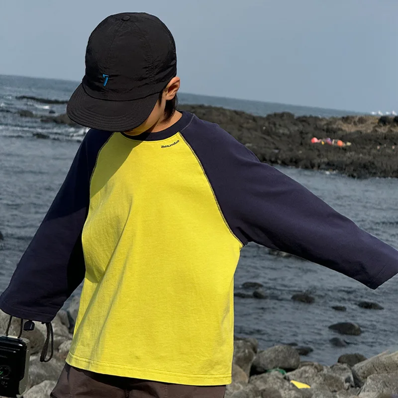 

Children's Clothing Long Sleeves 2025 Autumn New Children's Tops Spring and Autumn Shoulder Sleeves T-shirt