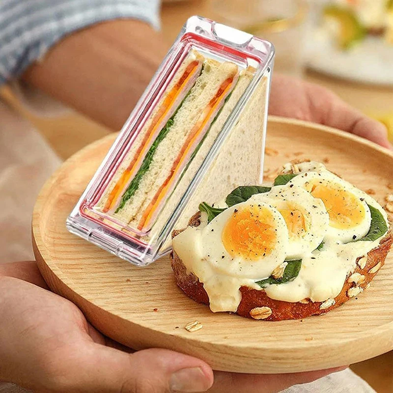 ABS Sandwich Triangle Holder Cake Container Food Containers Slice Reusable Lunch Baking Cheesecake Pie Packing Box