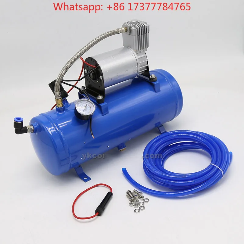 Surprise Price RU 120PSI-150PSI 12V Air Tyre Inflator Pump Compressor with 6L Tank for Truck RV Train Air Horn 500cm/16.4ft H