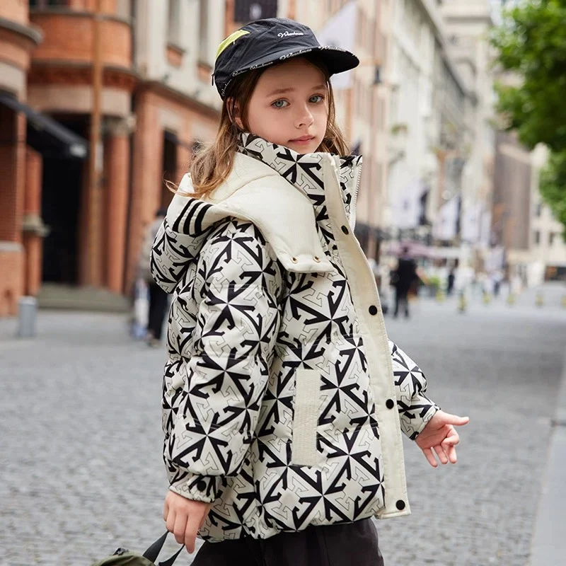 

OLEKID 2025 зимний пуховик для девочек с капюшоном, теплая куртка для девочек-подростков, пальто для детей 5-12 лет, детская парка, верхняя одежда для девочек, пальто