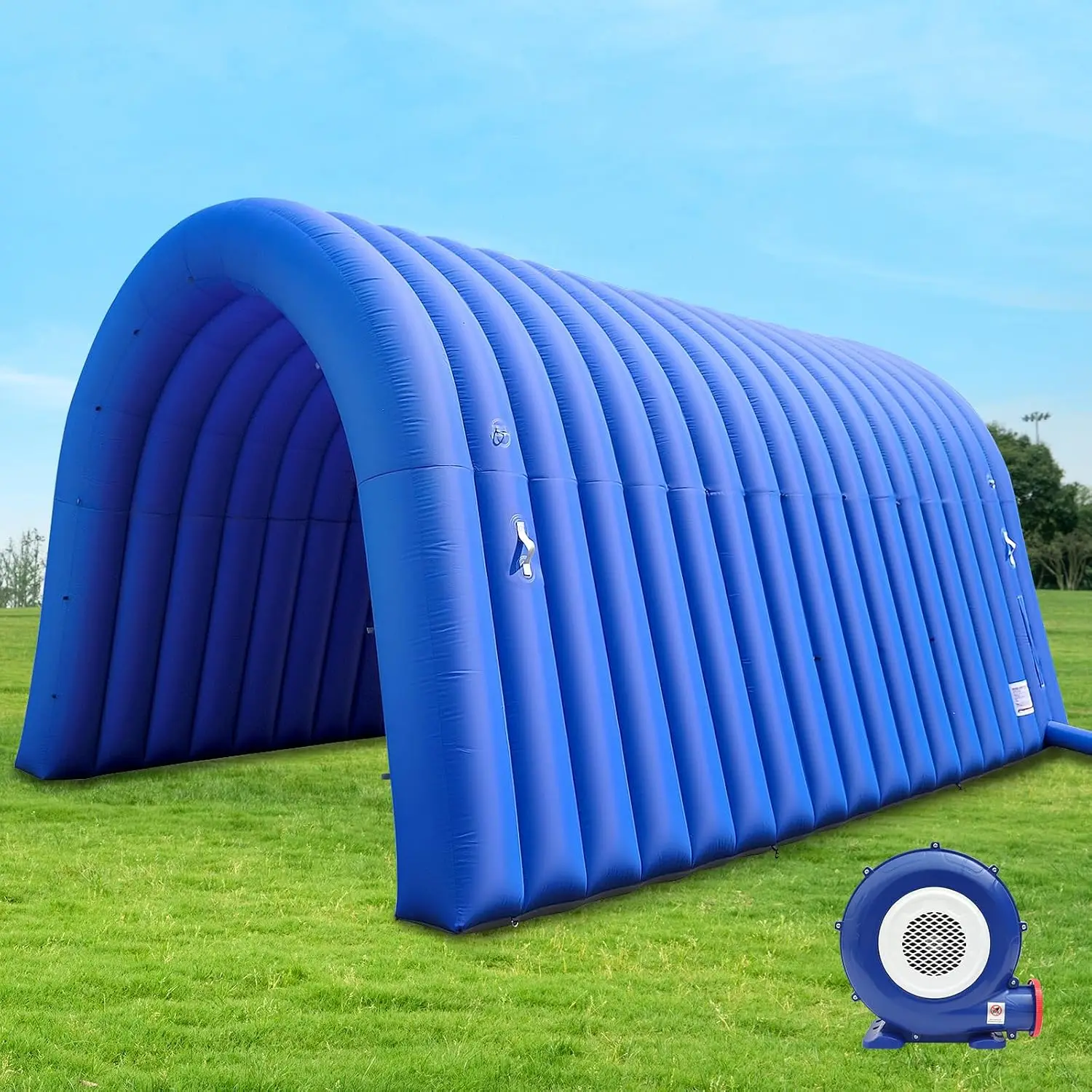Blue Advertising Inflatable Sports Tunnel Blower Event Entrance