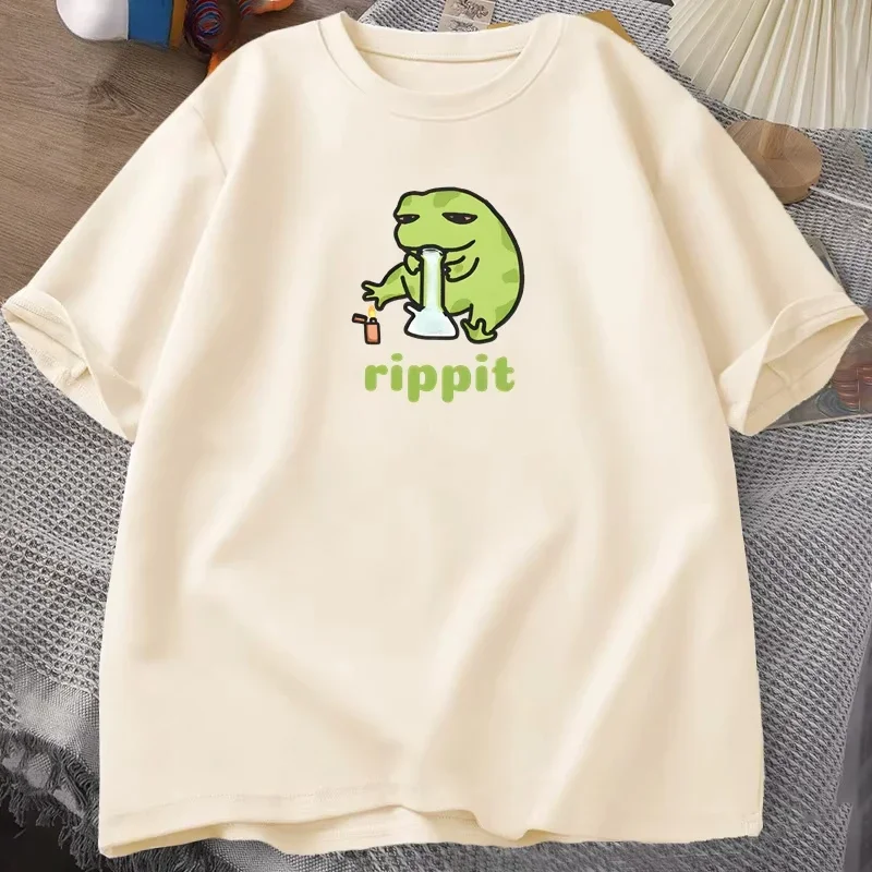 

Funny Rippit T-Shirt Frog Graphic T Shirt Causal Women Short Sleeve Printed Tshirt Harajuku Streetwear Womens Tshirt Tops