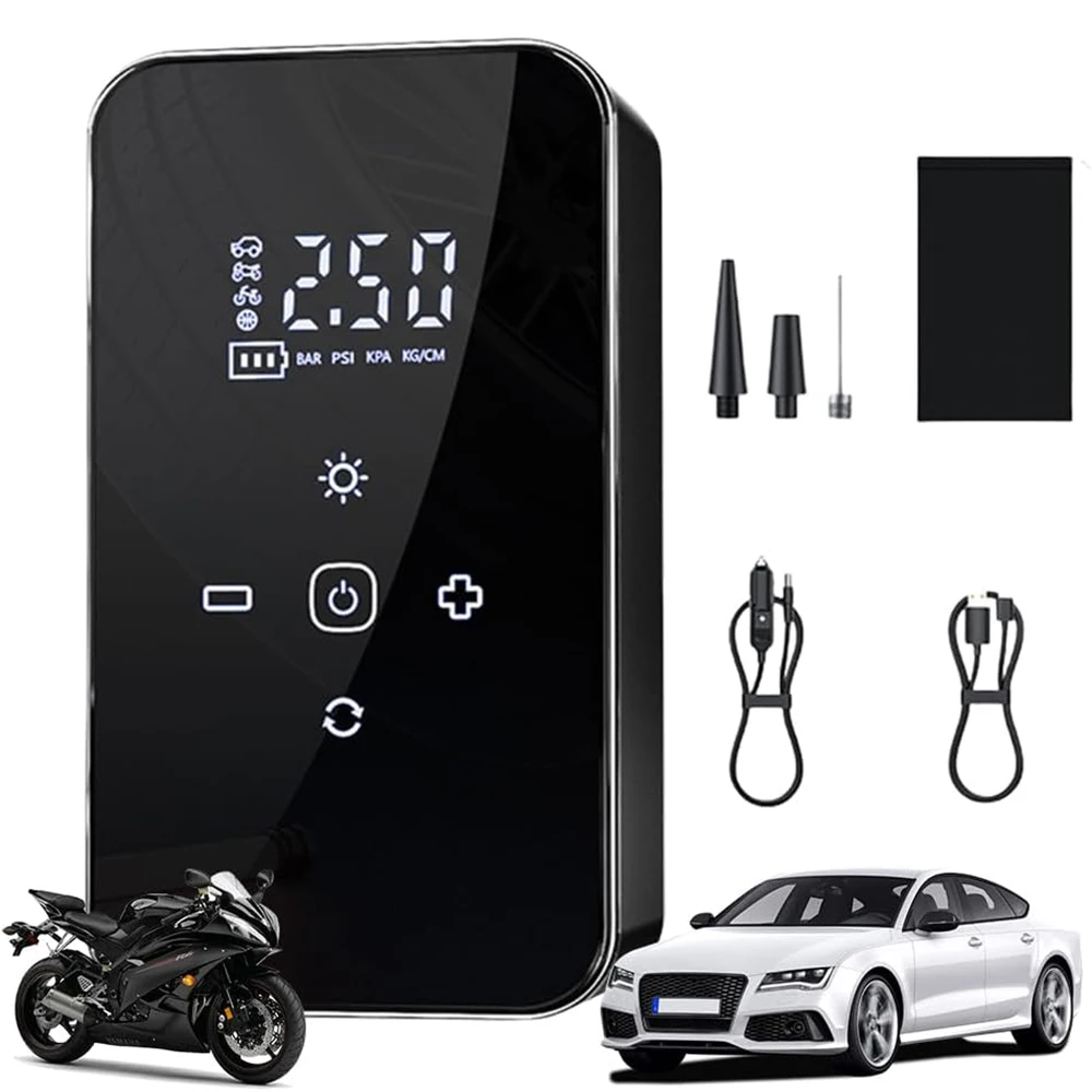 AliExpress NONE Wireless Air Pump Touch Screen Portable Electric Tire Inflator Mini Air Compressor for Motorcycle Bicycle Car Tire Ball Inflator