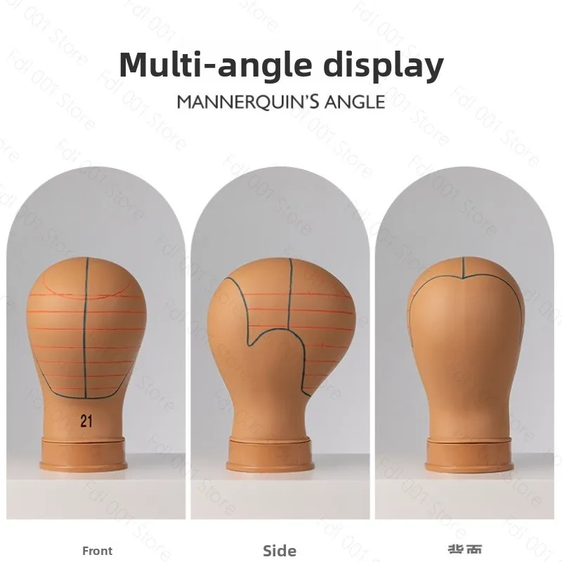 21 22 23 Inch PVC Mannequin Head Cork Canvas Mannequin Wig Making Display