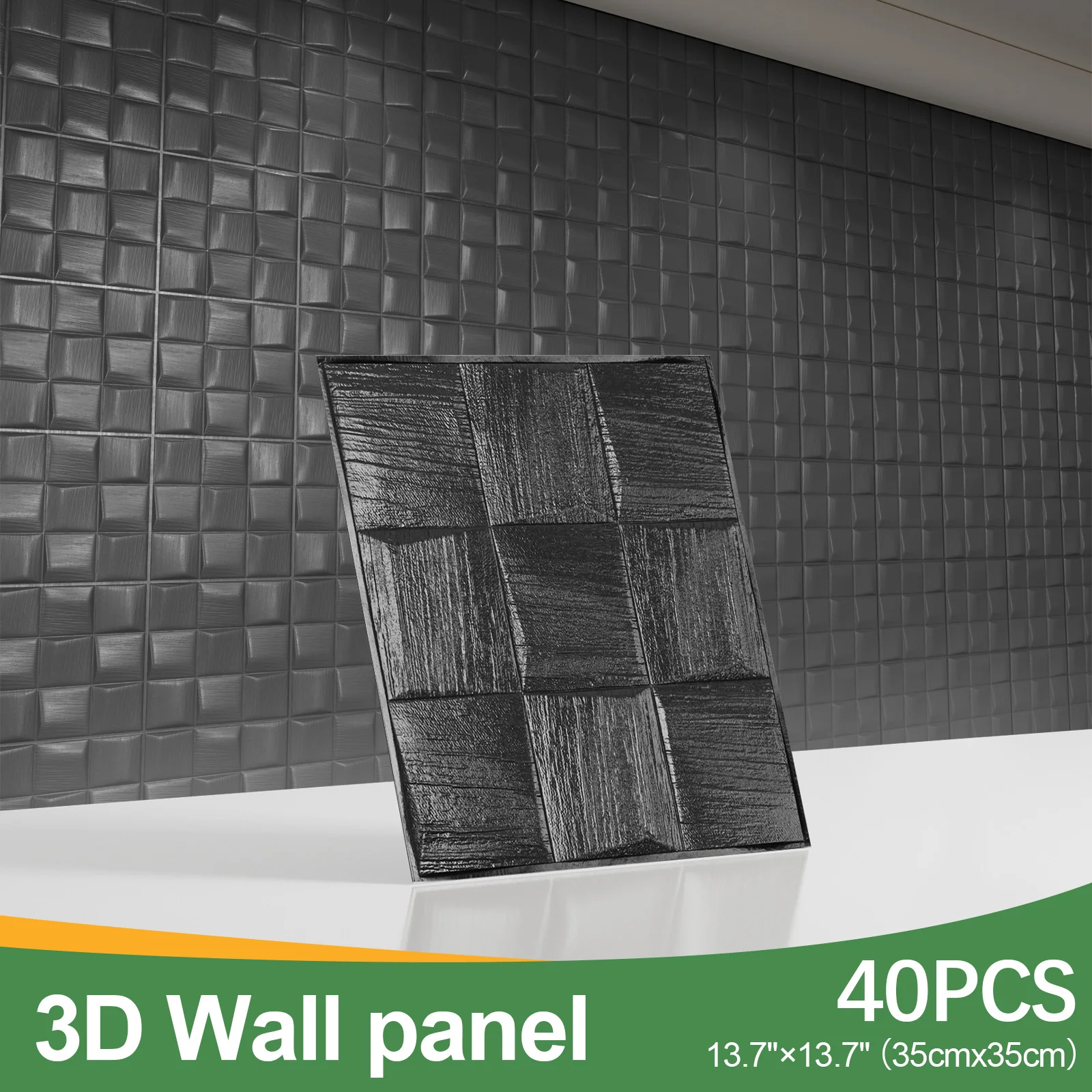 

40PCS 3D Wall Panels Peel and Stick 13.7"*137" Black Brick Wallpaper for Walls 3D Wall Tiles Textured Self-Adhesive Wallpaper