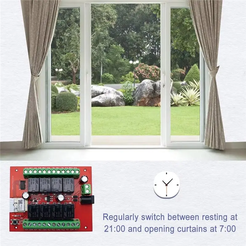 ABQU 8CH WiFi Relay Module Smart Switch, Tuya APP 12V 24V Smart Home Automation for Google Home Alexa, 8CH Light