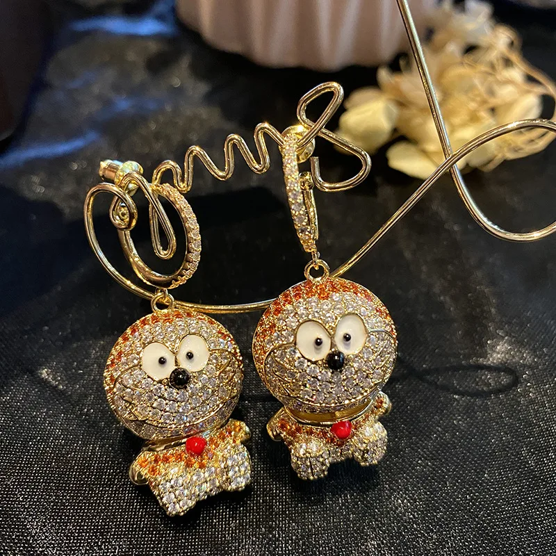 

Серьги HIBRIDE в гонконгском стиле, художественные, цветные, в форме робота-кошки, для женщин, легкие роскошные украшения, подарок на свадьбу, праздник, для невесты E404