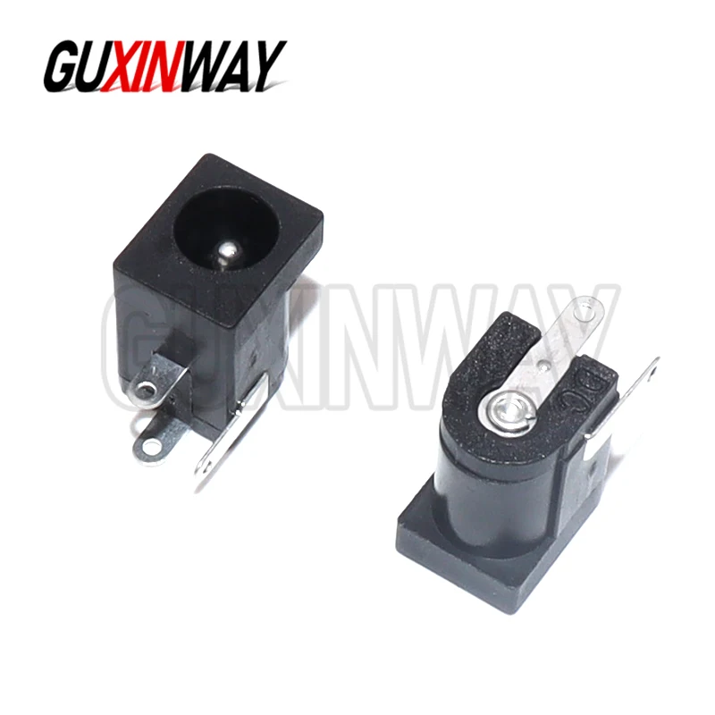 10pcs 5.5x2.1mm DC-005 Black DC Power Jack Socket DC Connectors Supply Barrel-Type Right Angle PCB Mount Terminal